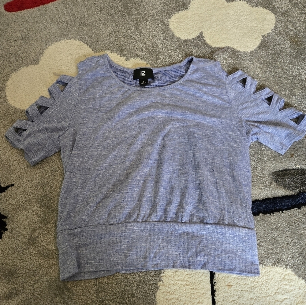 Iz Byer Women's Chambray Blue Small Top